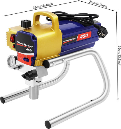 Verfspuit – Verfpistool – Airless Verfspuit – Elektrisch Verfspuitpistool – Hogedruk Verfspuit – 1500W Motor – 8 Meter Hogedrukslang