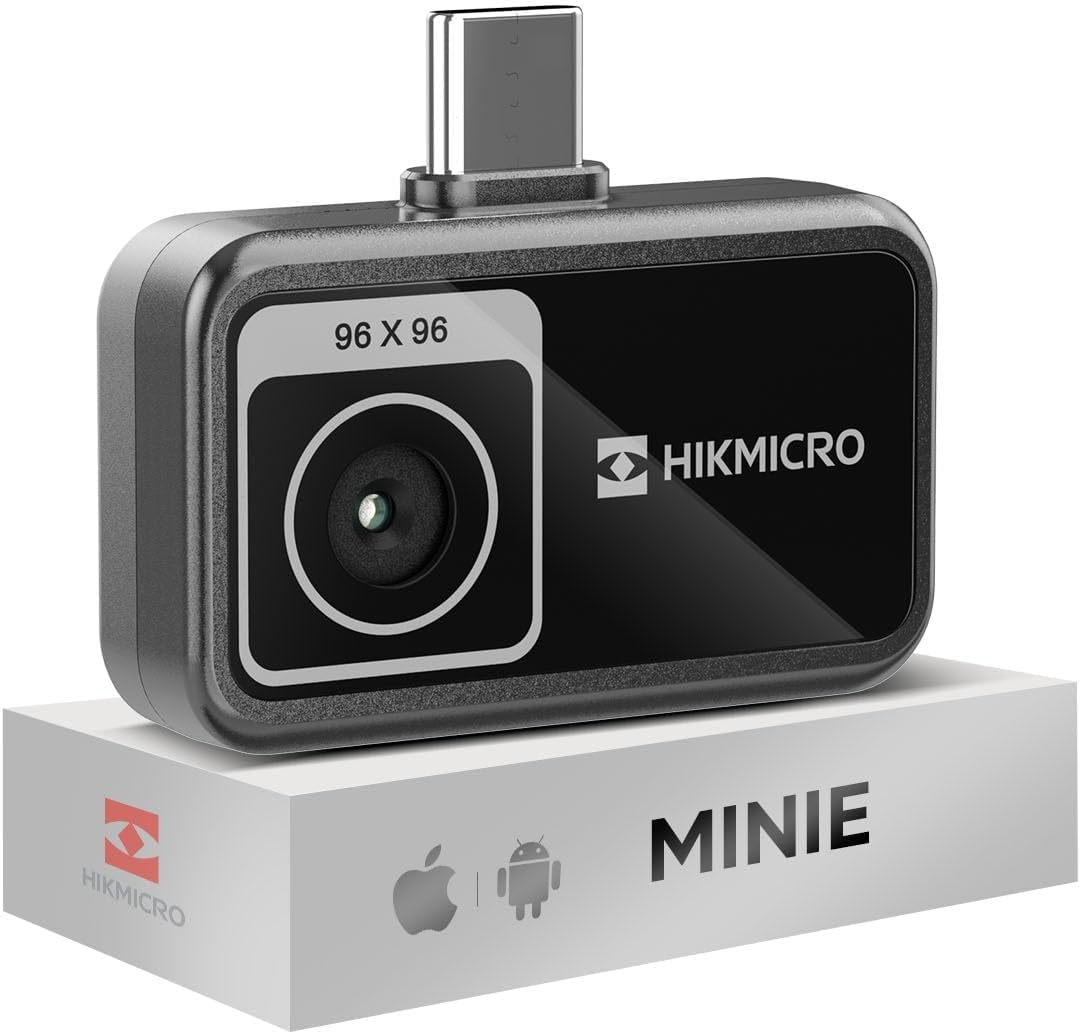 HIKMICRO MiniE-E Warmtebeeldcamera - voor iOS/Android, SuperIR afbeeldingverbetering voor smartphone/tablet, USB-C/Lightning