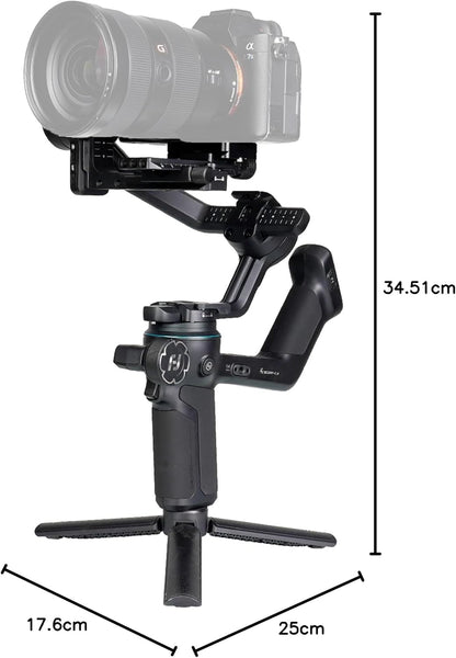 FeiyuTech [Officieel] SCORP-C 2 3-assige camera gimbal – AI Tracking 4.0, bedieningspaneel met knoppen, 3,5 kg draagvermogen, native verticale opname, Bluetooth-bediening, gimbal voor beginners