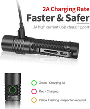 KLARUS G15 4200 lumen ultraheldere compacte oplaadbare LED-zaklamp, 5000 mAh batterij aangedreven EDC-zaklamp met lange looptijd en zijschakelaar