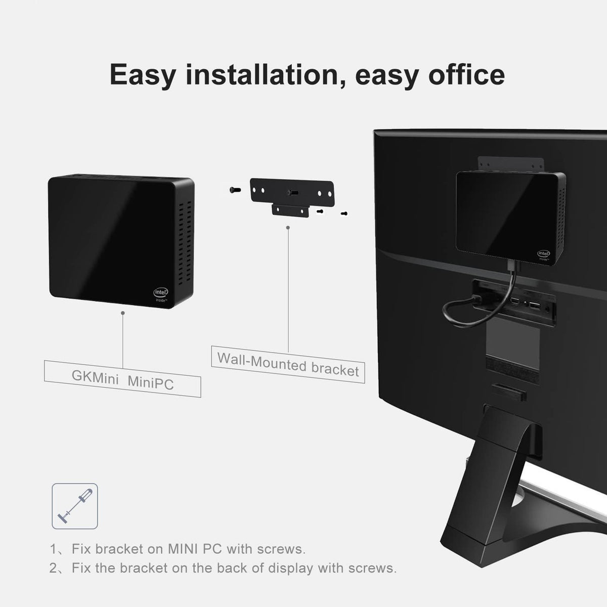 KUYiA Mini PC, desktop computer, Windows10, business gaming home office, 8GB RAM128G SSDCeleronJ4125 up to 2.7GHz processor, supports 4K HDMI Dual WiFi 2.4G + 5.8G Ethernet 1000M USB 3.0X4 BT4.0 - QUORE