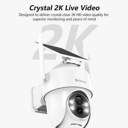 Draadloze Bewakingscamera – Beveiligingscamera – Wifi Camera – Buitencamera – Accu Camera – 2K Resolutie – IP65 Waterdicht – Kleurennachtzicht Met Sirene