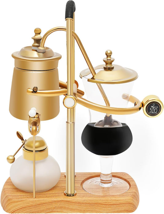 Siphon Koffiemaker – Siphon Coffee Maker – Vacuum Koffiezetter – Siphon Balance – Retro Koffiezetapparaat – 400 ml Inhoud – Titanium Gecoat & Veiligheidssluiting