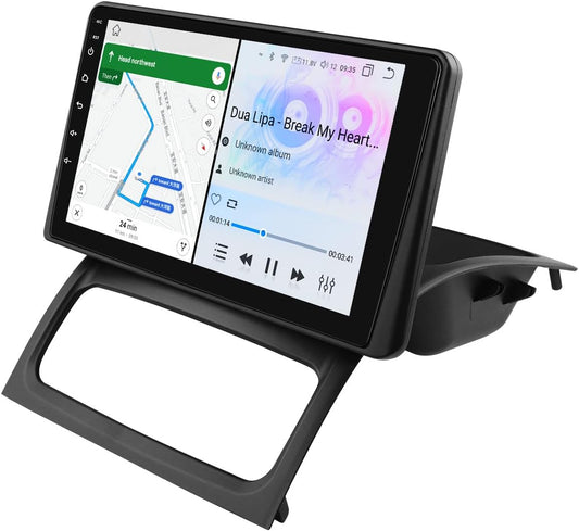 Ossuret Android 14 autoradio voor Renault Clio 2 2000-2012, 8-Core 4G + 32G GPS Navi 9 inch QLED-touchscreen display met CarPlay Bluetooth WiFi 4G LTE SWC DSP RDS