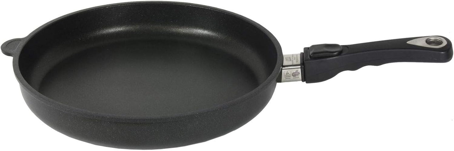 AMT Gastroguss AMZN-I-532-Z20B Frying pan 32 cm Ø, 5 cm high, removable handle, suitable for induction, Lotan® non-stick coating, cast iron pan (cast aluminium), AMZN-I-532-Z20B - QUORE