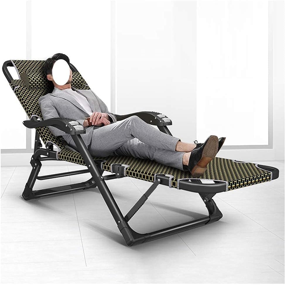 Opvouwbare Zero Gravity stoelen, liggende stoelen, ligstoelen, ligstoel, ligstoel, fauteuil, tuin buiten terras ligstoelen, super breedte 65 cm (kleur: 2) - QUORE