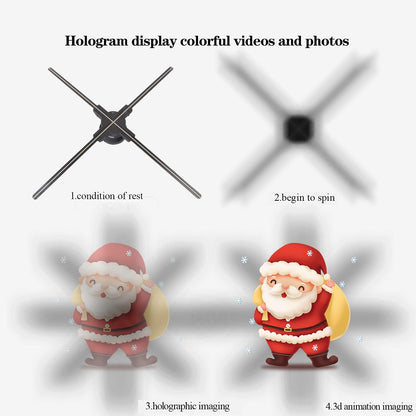 Missyou 3D Hologram Ventilator 70cm met WiFi, Bluetooth, APP-bediening, 832 LED's, Afstandsbediening, Timerfunctie, Geschikt voor Beurs en Reclame Displays, Inclusief 700 Video's