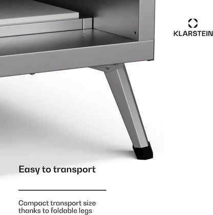 Klarstein Pizzaoven van 30,5 cm voor binnen en buiten, dubbel verwarmingselement boven en onder, 2200 W vermogen, bereikt 500 °C, met ingebouwde thermometer en temperatuurregeling, ultiem pizzagenot