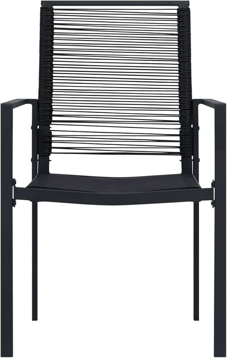 Gecheer Garden Chairs Set Armchair Outdoor Patio Dining Armchair with Aluminum Frame 4pcs PVC Rattan Black Outdoor Chairs - QUORE