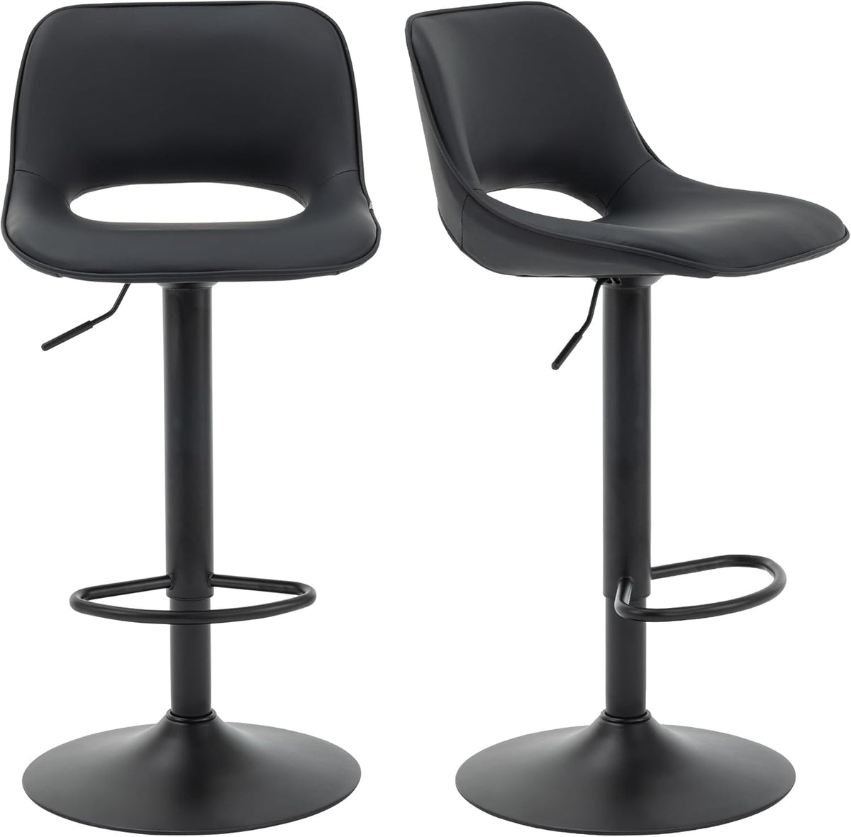 YOUNIKE Barkruk set van 2 zwart