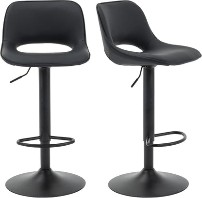 YOUNIKE Barkruk set van 2 zwart