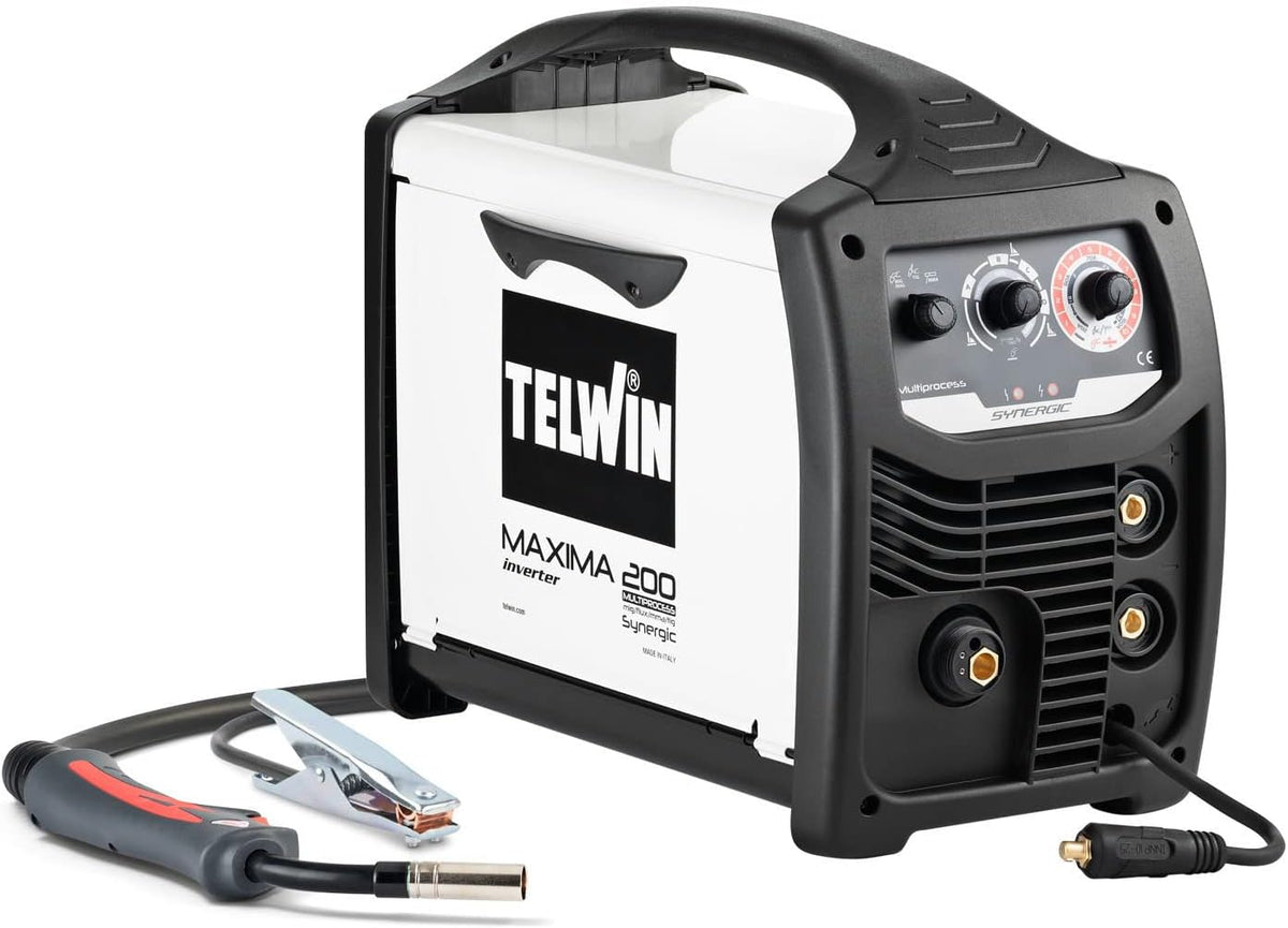 Telwin Maxima 200 Synergic, Inverter draadlasapparaat MIG-MAG/FLUX/BRAZING/MMA/TIG DC- LIFT, 170A