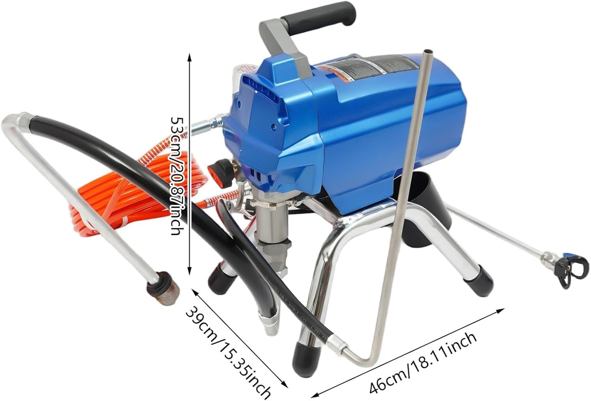 High Pressure Airless Verfspuit – Verfspuitmachine – Spuitapparaat – Verfspuit – Airless Schildermachine – 1200 W Motor – 3000 PSI Druk – Inclusief 15m Slang & Verlengsteel