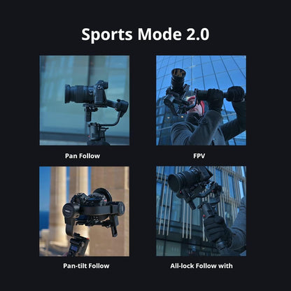 Moza Aircross 3 elektronische opvouwbare 3-assige gimbalstabilisator voor spiegelloze camera's (maximaal laadvermogen (3,2 kg/7 lbs) - zwart