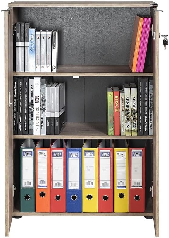 Stijlvolle lichte walnoot boekenplank, 72 cm x 109 cm x 34 cm | 100% melamine gecoat deeltjesbord, 16 mm dik, ideaal voor moderne decoratie thuis en op kantoor