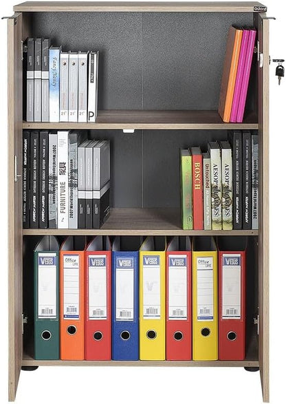 Stijlvolle lichte walnoot boekenplank, 72 cm x 109 cm x 34 cm | 100% melamine gecoat deeltjesbord, 16 mm dik, ideaal voor moderne decoratie thuis en op kantoor