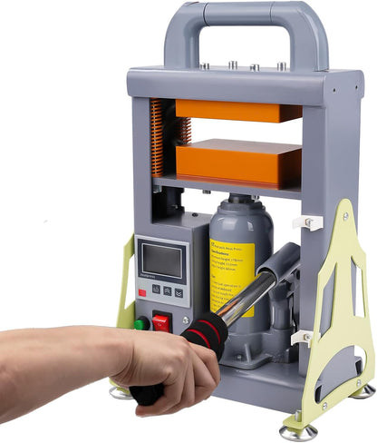 Victool Rosin Presse 5T, 600 W hydraulische hete pers, dubbelzijdige verwarming, extractiemachine voor colofonium, droogbloemen, bloemen, bloemenplantenextracten, nauwkeurige controller