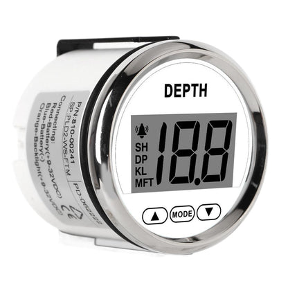 9‑32V Bootdieptemeter, Waterdichte Dash-dieptezoeker-transducer met Witte Achtergrondverlichting voor Jachtboten Boot/jacht onderdelen en accessoires