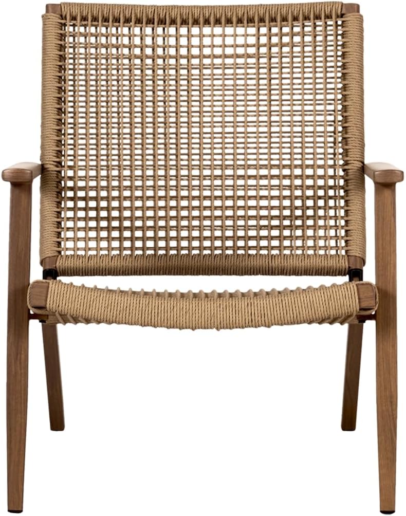 Dion rattan garden chair - with armrests - brown - QUORE