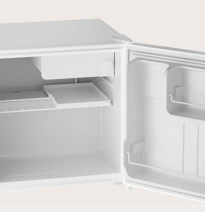 EVVO Mini-koelkast F22, 46 l, wit, energiebesparend 80 kWh/jaar, 41 dB, compact 48,5 cm, ideaal voor slaapkamer, kantoor en studio, stille mini-koelkast voor dranken en snacks