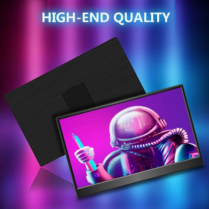Portable Gaming Monitor 15.6" FHD Portable Monitor 300Hz, 1ms, Portable Montior 100% SRGB HDR, Non-Glare, Fold-out Kickstand, USB-C, HDMI, Mini DP Port - QUORE