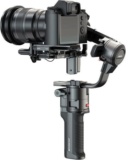 Moza Aircross 3 elektronische opvouwbare 3-assige gimbalstabilisator voor spiegelloze camera's (maximaal laadvermogen (3,2 kg/7 lbs) - zwart