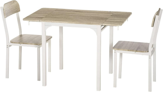 Eethoekset – Eetkamerset – Tafelset – Meubelset – Stoelenset – Inklapbare Tafel – MDF Met Stalen Frame – Compact 3-Delig 110x70x75 cm
