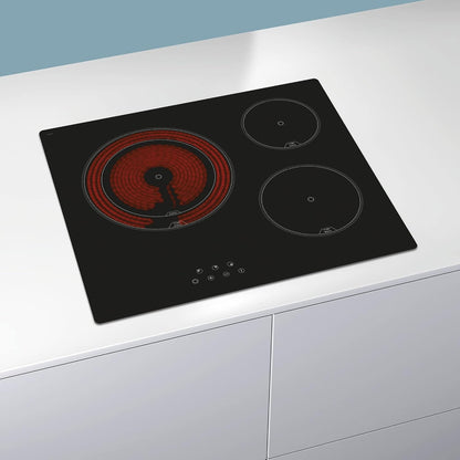Keramische Kookplaat – Elektrische Kookplaat – Glaskeramische Kookplaat – Inductiekookplaat – Kookveld – 3 High Light Kookzones – 9 Instelbare Vermogensniveaus – Vermogen 5,4 kW – Breedte 59 cm