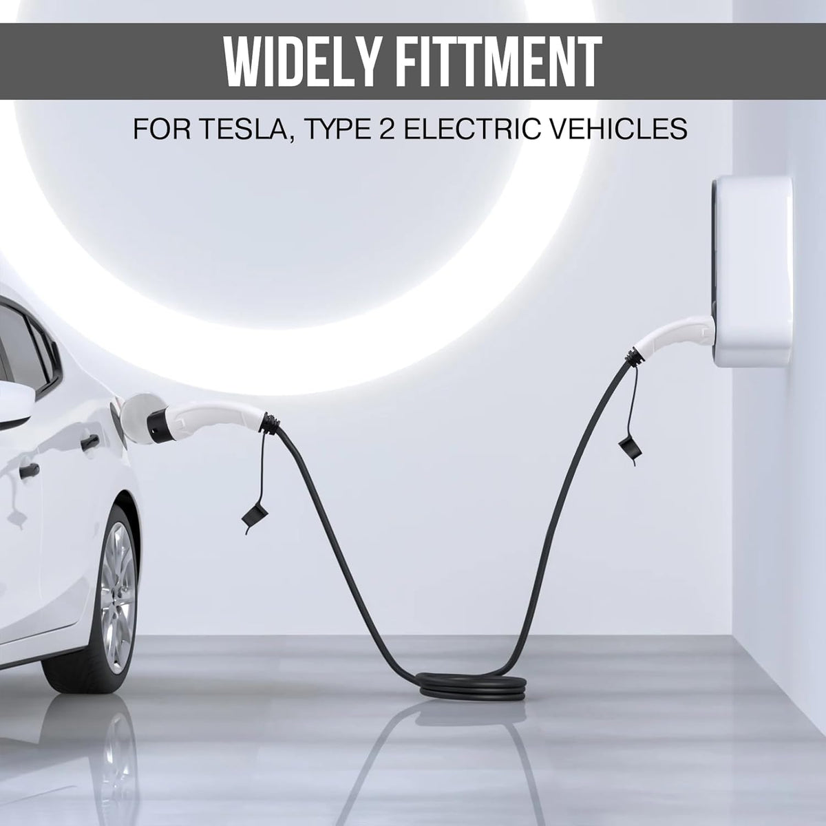 Type 2 EV-oplaadkabel met opbergtas, type 2 naar type 2 EV-laadkabel, 5 m, 7 kW, 32 A, 1-fase, snellader type 2 EV-oplader voor Tesla en elektrische voertuigen, auto's, thuis en in het openbaar