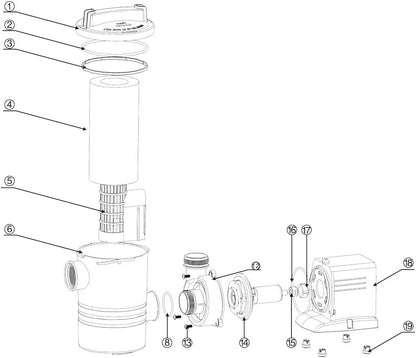 SunSun poolpomp 9000 L/h 140 W zwembadpomp filterpomp circulatiepomp CPP-16000F