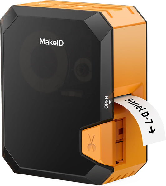 Makeid P31S Industriële labelprinter, draagbaar, bluetooth, thermische transfer labelprinter, compatibel met app en pc, krimpkousetiketten, voor industrie en buitengebruik