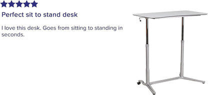 Flash Furniture Computerbureau om op te zitten en staan, ergonomisch, metaal, lichtgrijs, 1 stuk