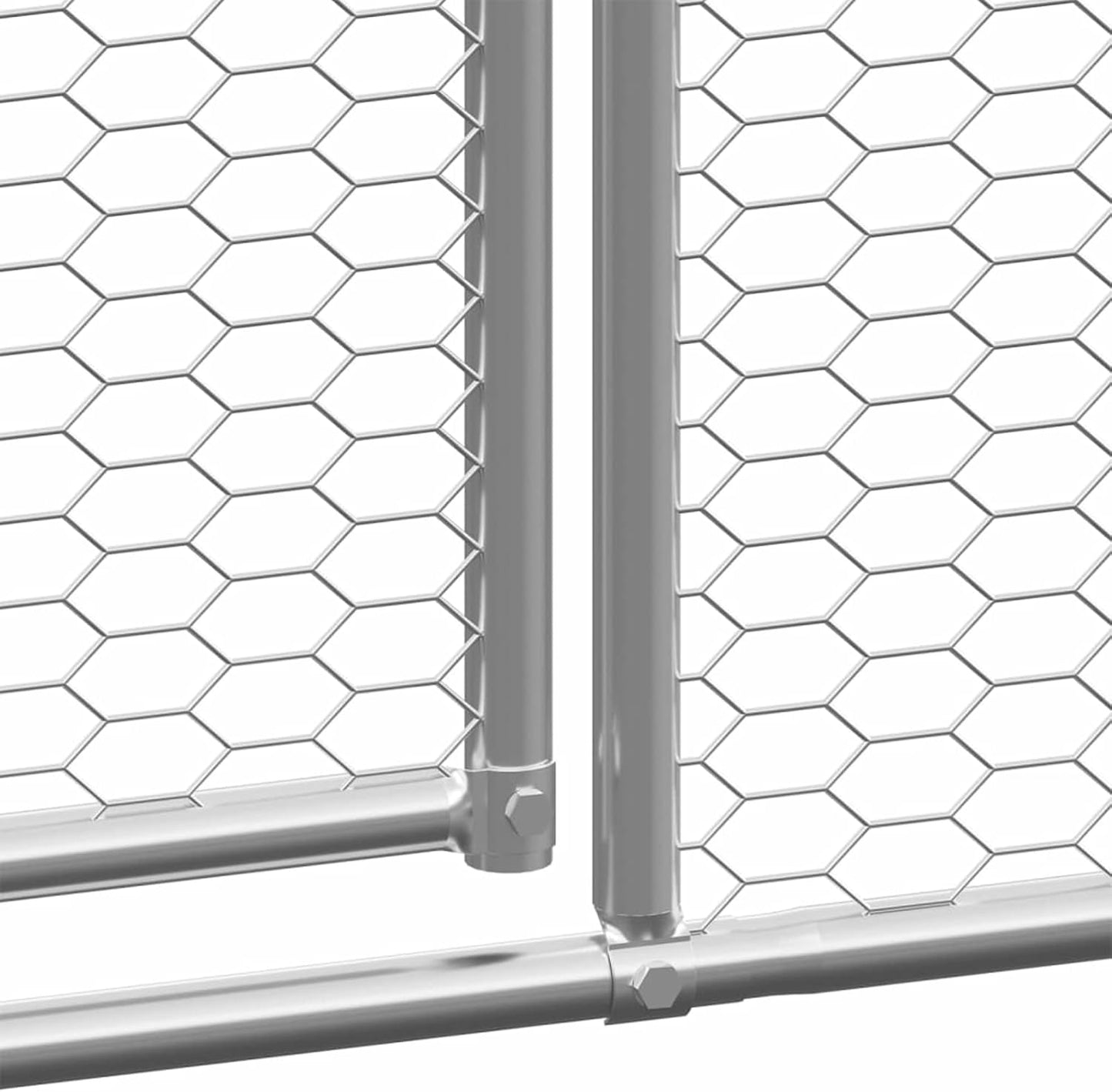 Tidyard Outdoor Chicken Coop, Aviary, Galvanized Steel 2 x 6 x 2 m, Outdoor Chicken Cage, Garden Chicken Coop, Metal Chicken Coop Chicken Coop, Chicken Coop, Large Chicken Coop - QUORE