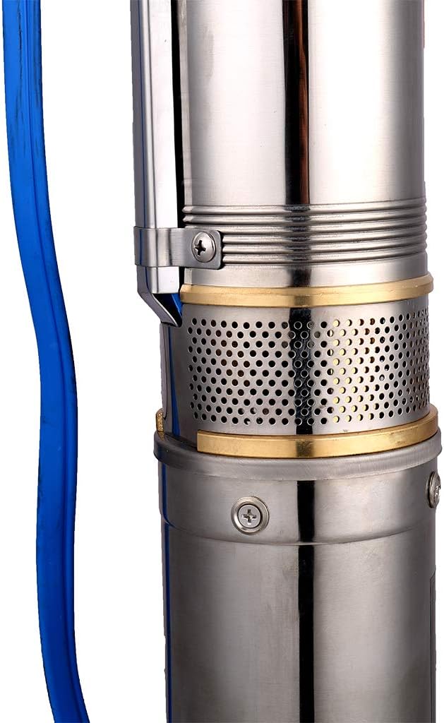 Roestvrijstalen Diepbronpomp – Dompelpomp – Tuinpomp – Fonteinpomp – Waterpomp – Compact 7,5 cm Diameter – Krachtige 550 W Motor
