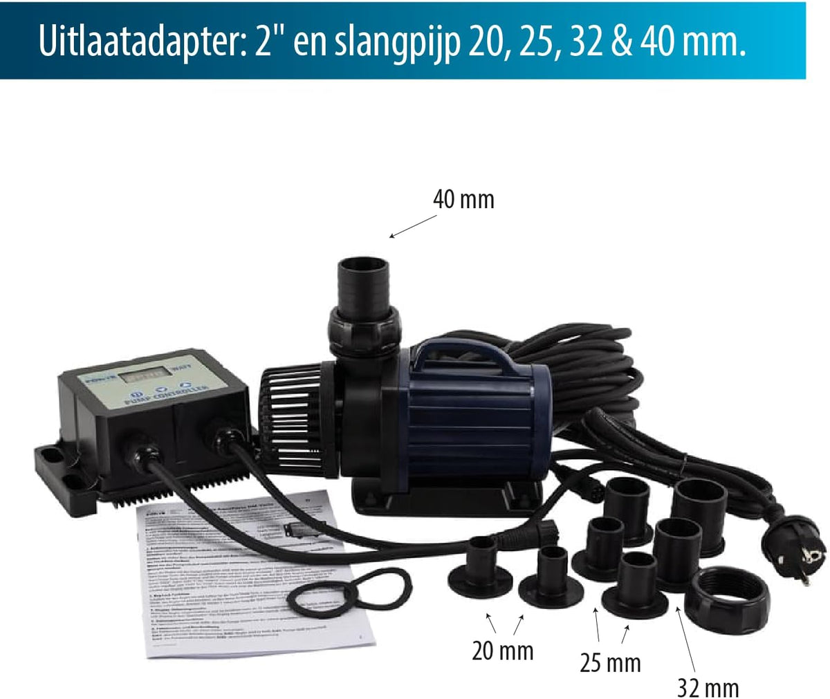 AquaForte RD800 Filter-/vijverpomp DM-10.000 Vario S, 34-85W, opvoerhoogte 5,5m, regelbaar met externe controller. Ideaal als vijverpomp of als beeklooppomp