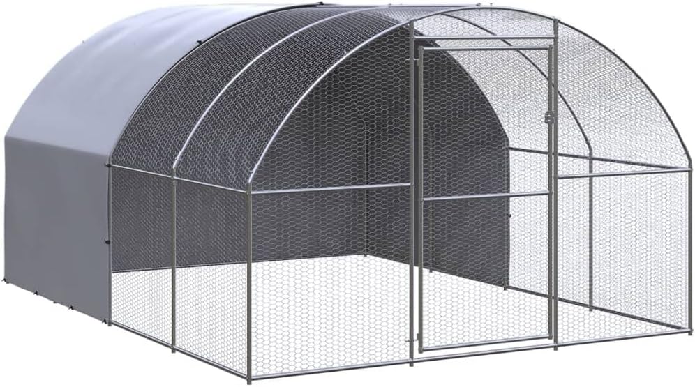 vidaXL Chicken coop 3x4x2m galvanized steel - QUORE