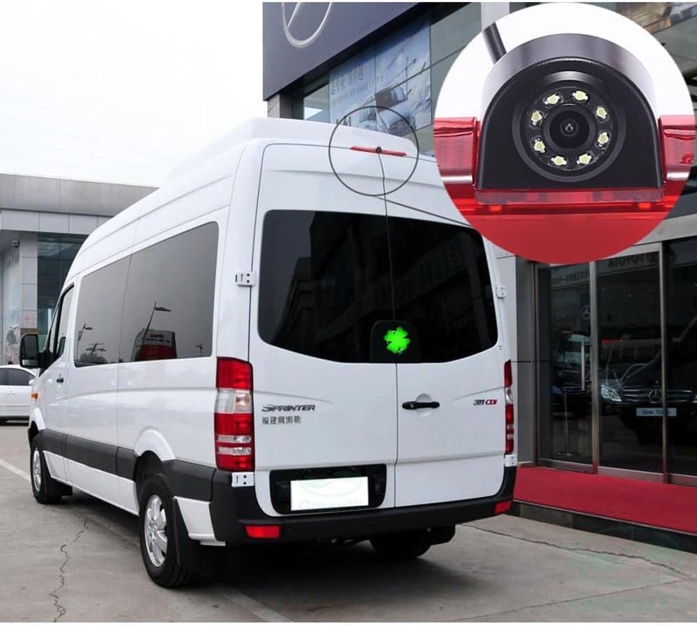 HD IP68 170° Auto Transporter parkeerhulp remlicht achteruitrijcamera met hoek instelbaar, vervanging voor Mercedes Benz Sprinter W906/V W Crafter Caravelle (achteruitrijcamera + 4,3 inch monitor)