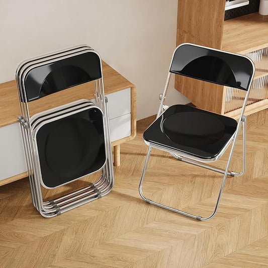 Inklapbare Stoelen – Klapstoelen – Vouwstoelen – Opvouwbare Stoelen – Plastic Stoelen – Set Van 4 – Stevig Metalen Frame – Weerbestendig Met PVC Coating