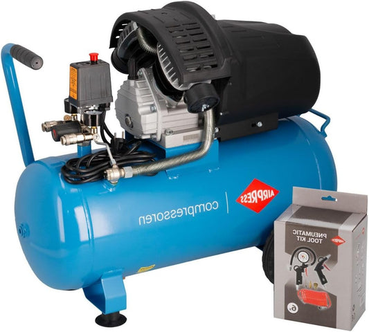 Compressor – Luchtcompressor – Persluchtcompressor – Aircompressor – Mobiele Compressor – 50 Liter Tank – 2,2 kW Motor – 8 Bar Maximale Druk