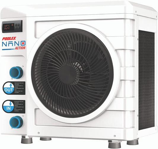 POOLEX Nano Action 3 POOLSTAR PC-Nano-A3 – warmtepomp voor kleine bovengrondse zwembaden – verbruik van 600 W – volume van de vijver van 10 tot 21 m³, wit