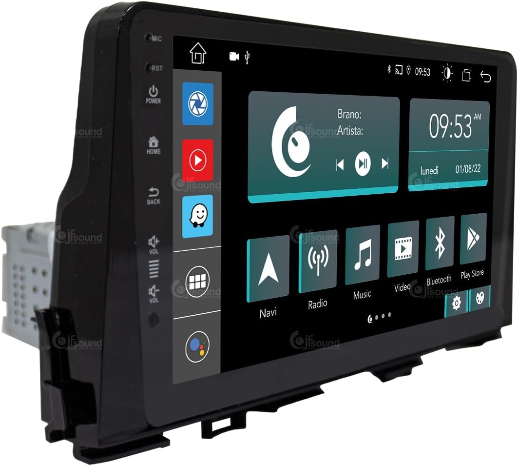 Android autoradio JF-039KR-X7C-1 compatibel met Kia Rio/Stonic | CarPlay en Android Auto | GPS | DAB+ | 9 inch HD | Made in Italy