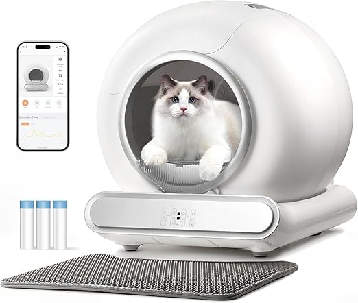 Kattenbak – Kattentoilet – Kattenbakken – Kattenbak gesloten – Zelfreinigende Kattenbak – XXL 65L Capaciteit – App Bediening & Geurfilter