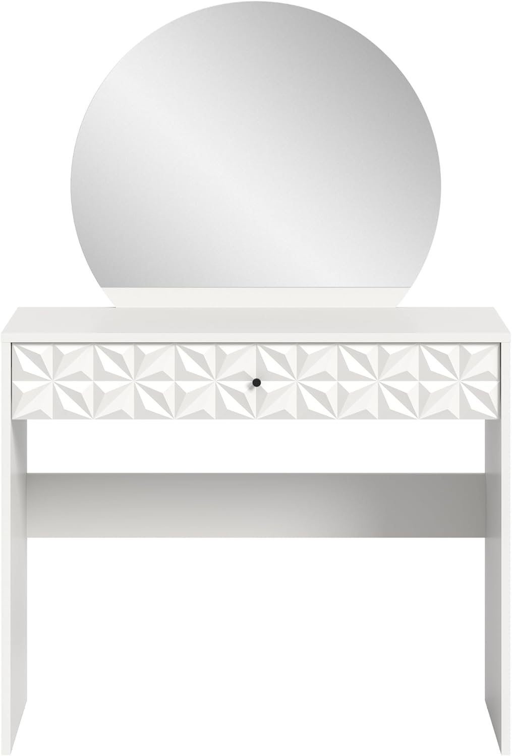 xonox.home Make-uptafel Prisma X76A9T69 kaptafel met spiegel in wit melamine, ca. 90x133x39 cm