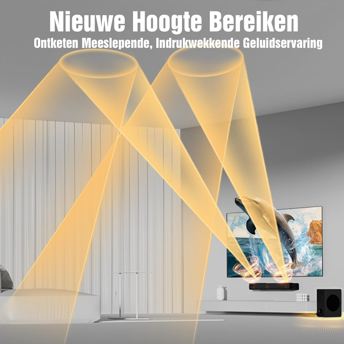 Dolby Atmos Soundbar – Home Cinema Speaker – TV Geluidsbalk – Surround Sound Bar – Bluetooth Soundbar – 3.1.2 Kanaals – 5,25" Subwoofer – 400W Krachtig Geluid