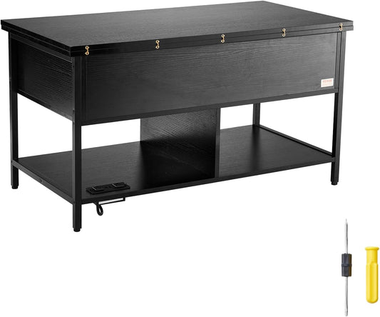 Coffee Table - Table - Coffe table - Living Room Table - Lift Top Coffee Table - Table with Extra Storage - Foldable Coffee Table for Living Room - 39.4in - Black - 74.74lbs