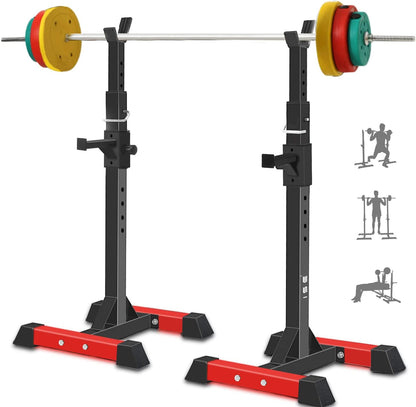 ISE Squat Rack Dumbbell Stand for Home, 6 Height Adjustable Dumbbell Holder, Bench Press Barbell Shelf, Powder Coated Steel Stand, Max. 200 kg Load Capacity, SY-RK1001 - QUORE