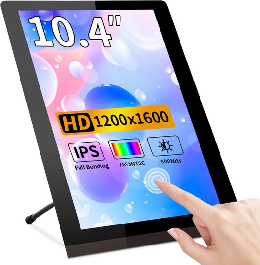 Raspberry Pi 5 Touchscreen display, 10,4 inch, IPS 1200 x 1600, verticaal mini-HDMI-display, 500 nits, outdoor leesbare industriële monitor, capacitieve tweede monitor voor laptop