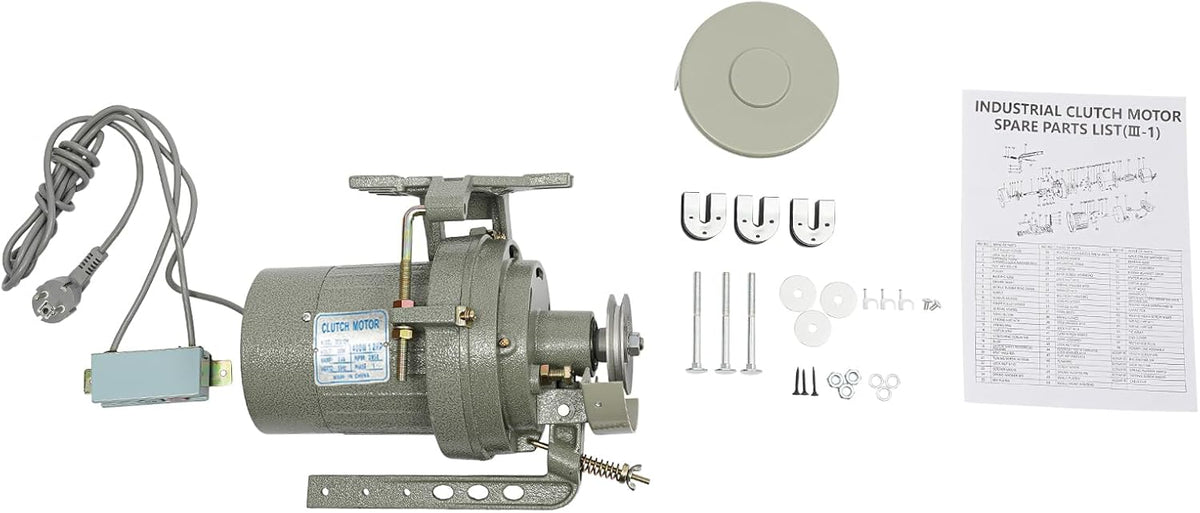 Electric Sewing Machine Motor, Clutch Motor for Industrial Sewing Machines, Clutch Motor, Industrial Sewing Machine for Zigzag Machines, Sicking Machines, High Position Sewing Machines Etc - QUORE