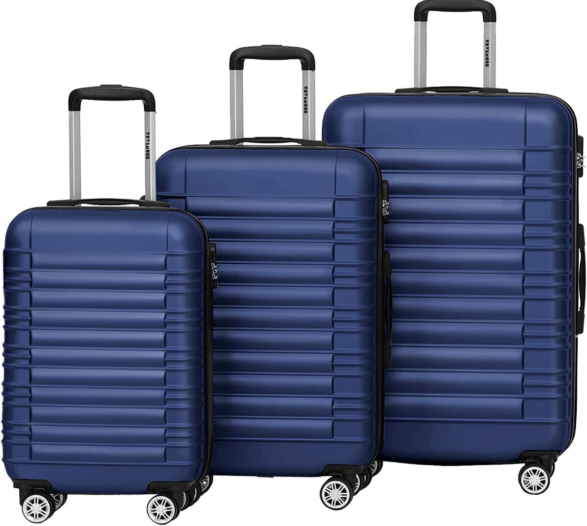 TRVLMORE Kofferset - 3 Delig - 38L Handbagage + 110L Ruimbagage - Lichtgewicht - Trolley - Reiskoffer Set - Donkerblauw