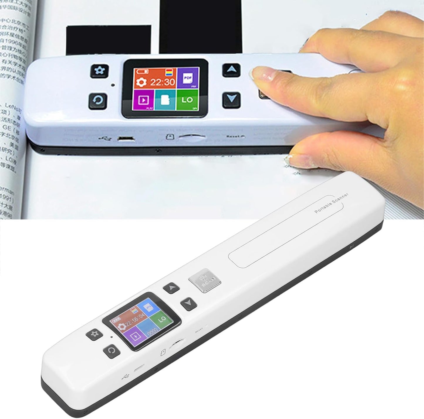1050 DPI Mobiele Fotoscanner voor A4-documenten met JPG PDF-formaat, Draagbare Documentscanner, USB-handheld-beeldscanner voor Thuis en op Kantoor, Zakelijk, Foto, Afbeelding,